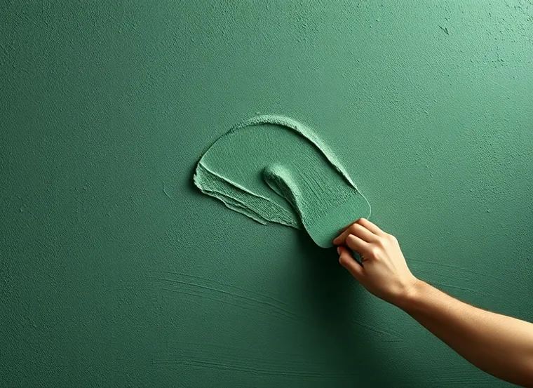 Application d'un enduit décoratif à la lisseuse sur un mur