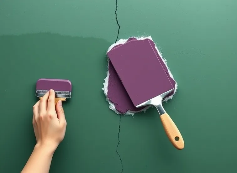 Ponçage et rebouchage des fissures avant mise en peinture